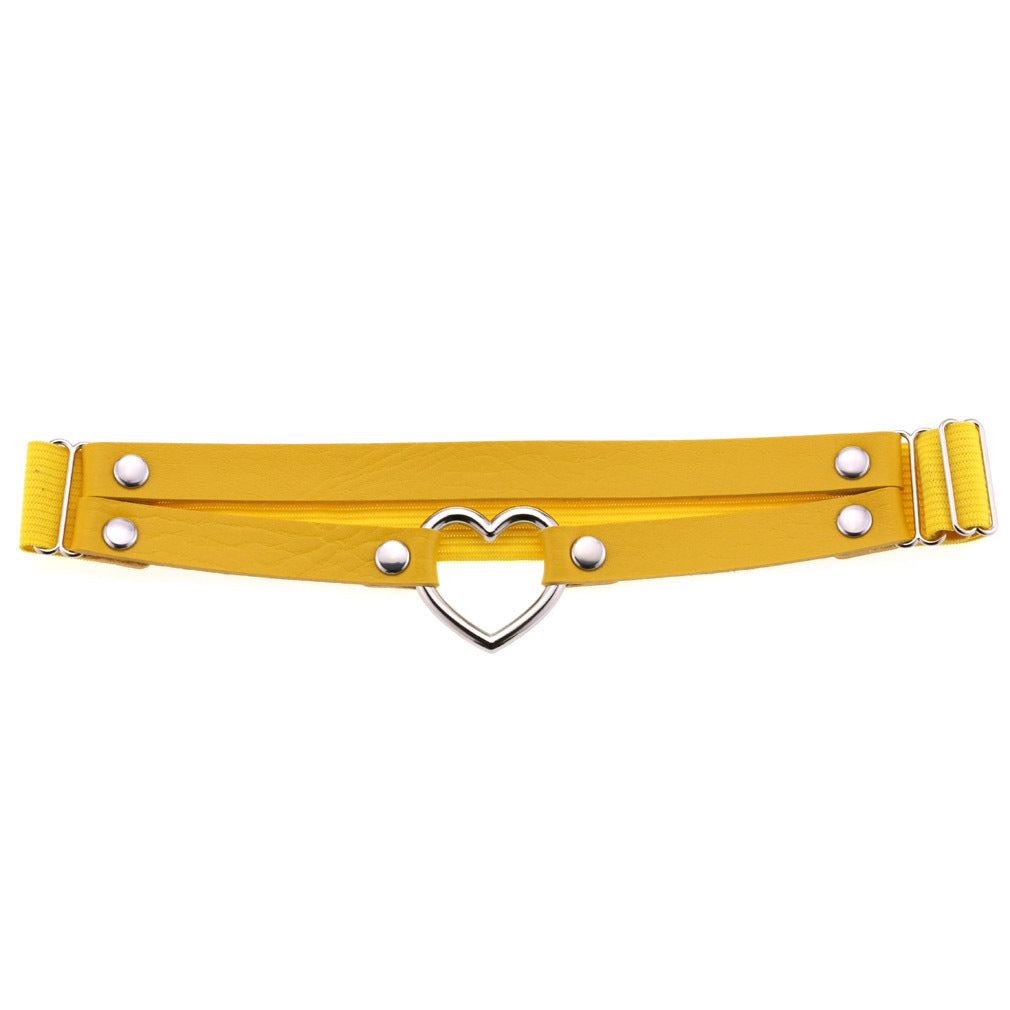 Black Faux Leather Garters Punk Heart
