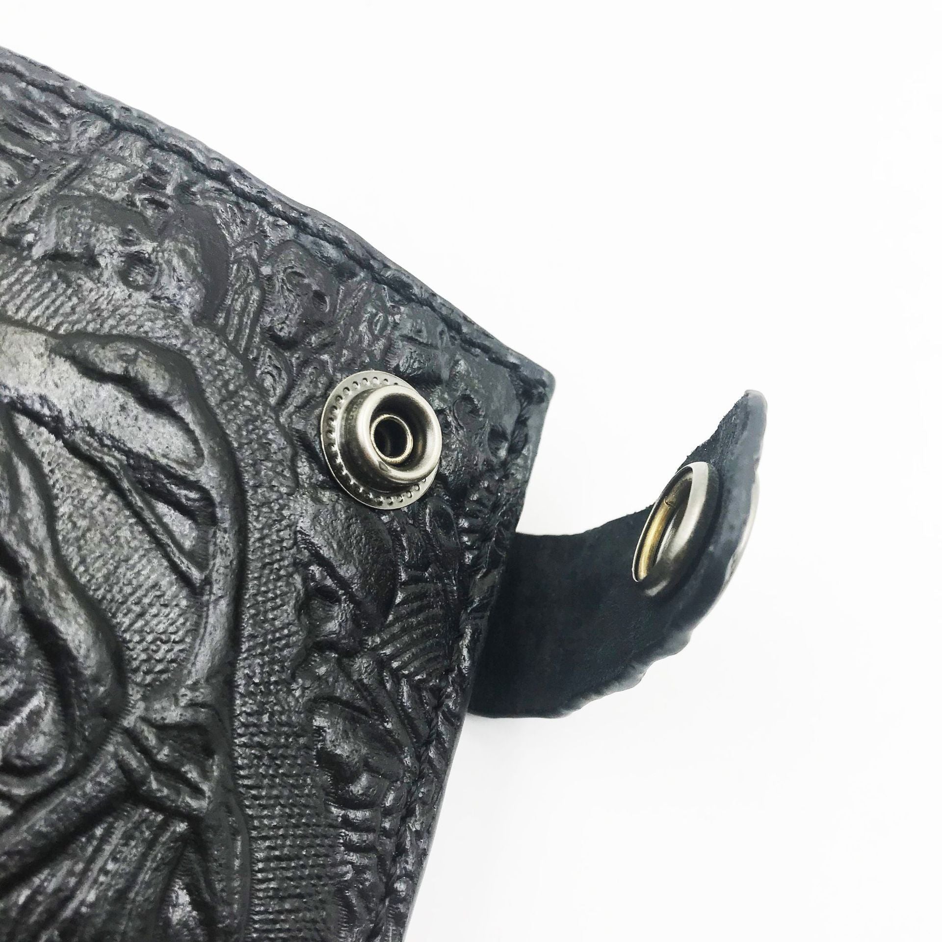 square Grim Reaper Wallet Black Leather