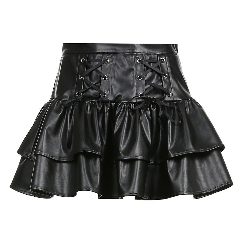 faux Vegan Leather Goth Skirt