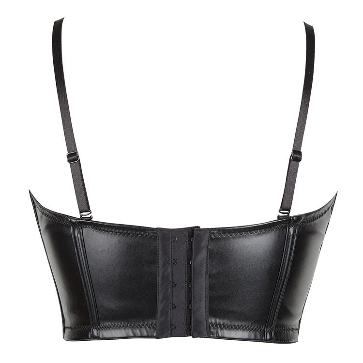 Leather Latex Gothic Crop Top Sexy