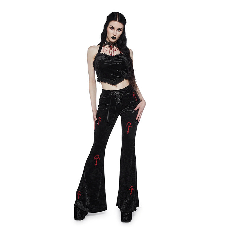 flare Ankh Egyptian Symbol Pants for Women