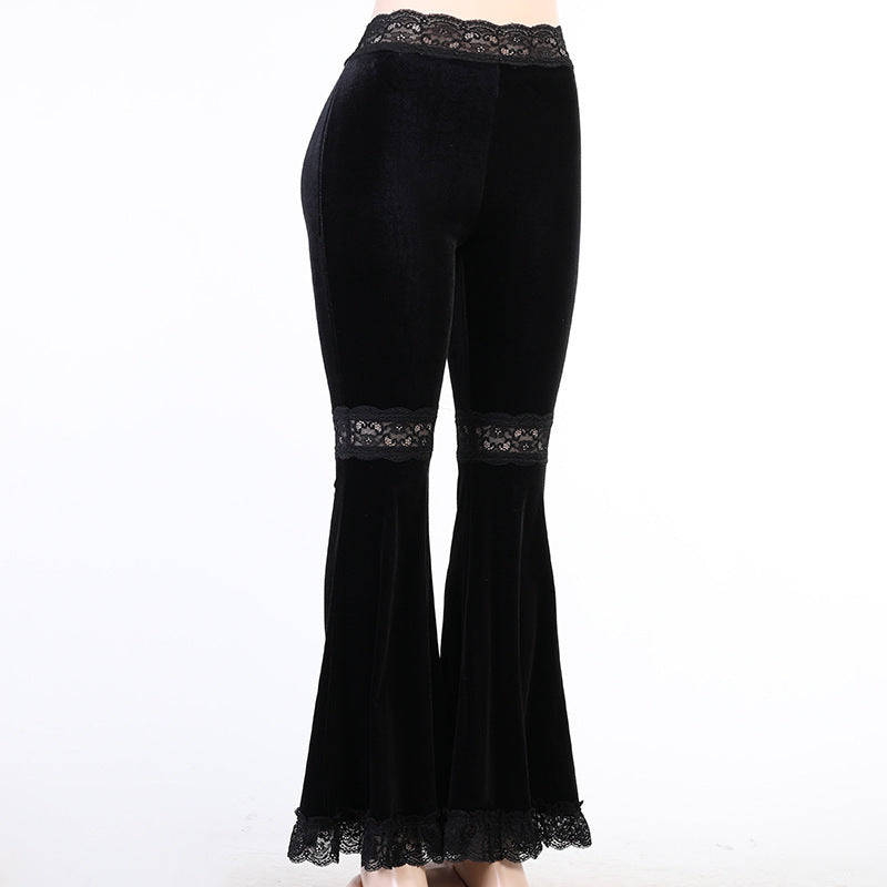 flare Lace Goth Sweatpants for Women