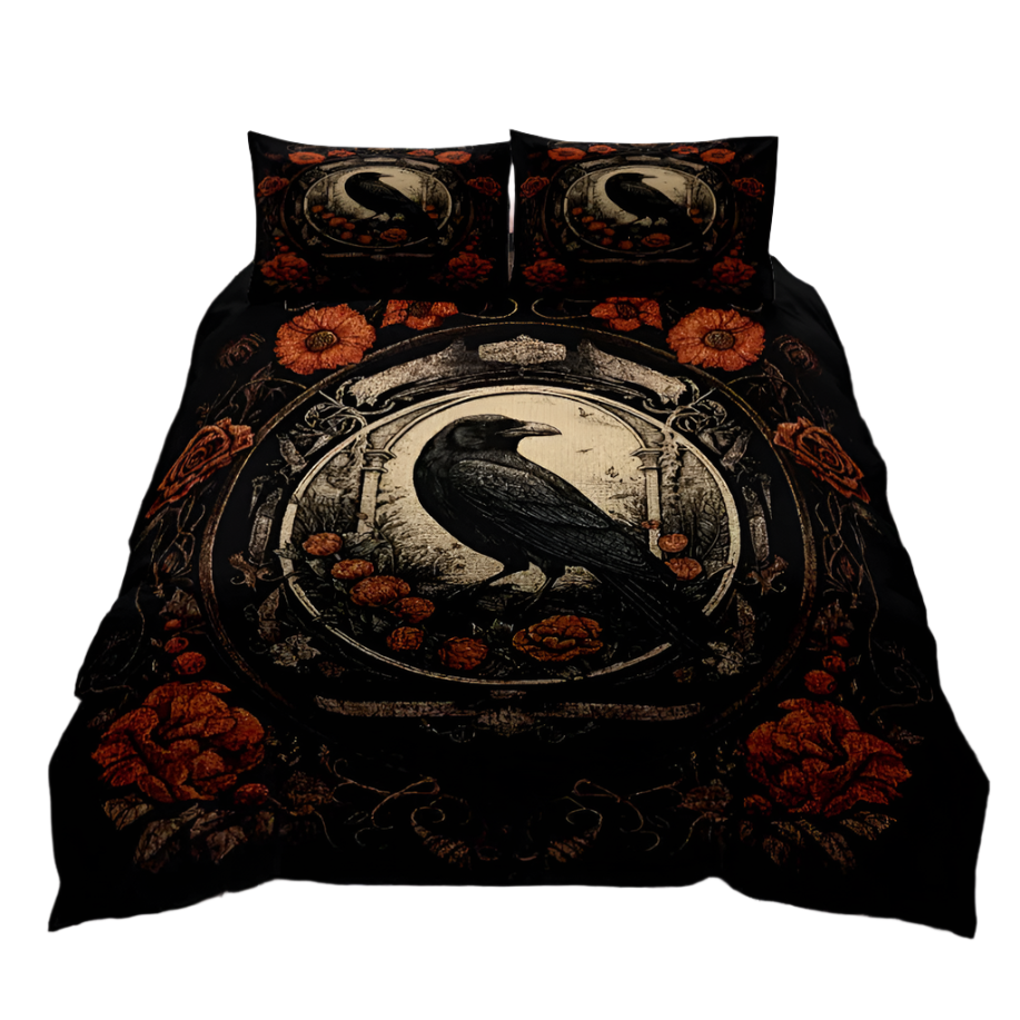 flower Crow Bedding Set