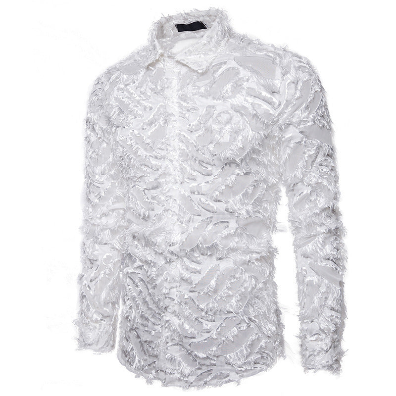 abstract Black Feather Shirt for Men