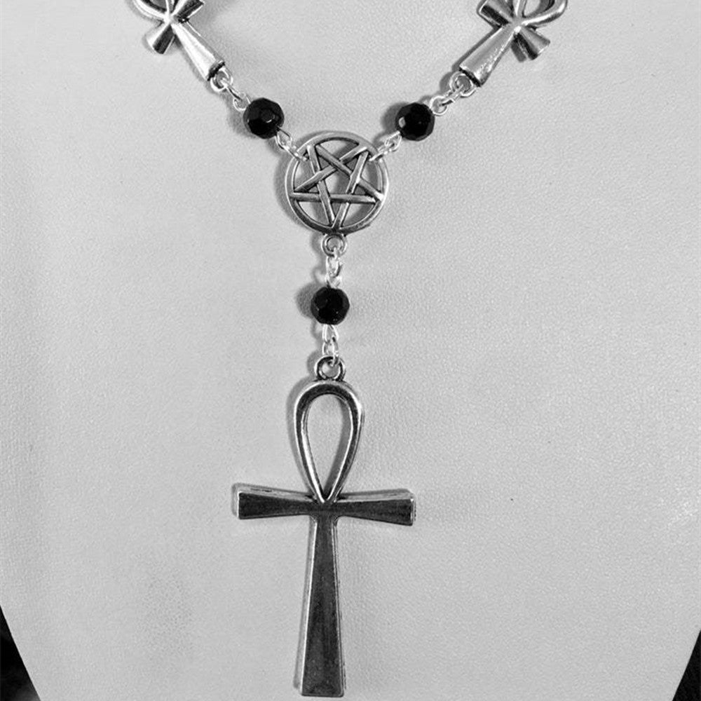 goth Ankh Pentagram Necklace