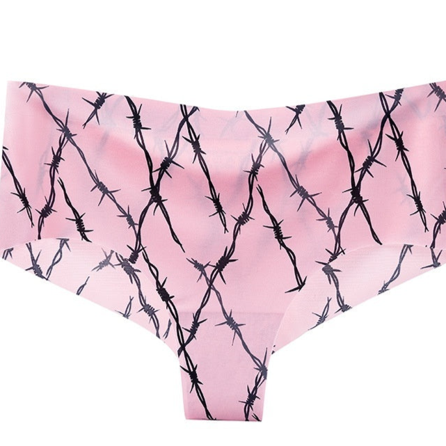 goth Barbed Wire Panties Pink Womens