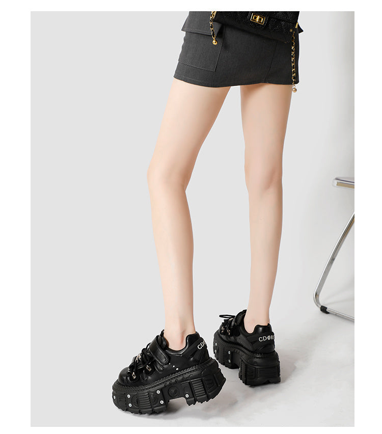 goth Black Punk Sneakers for Women