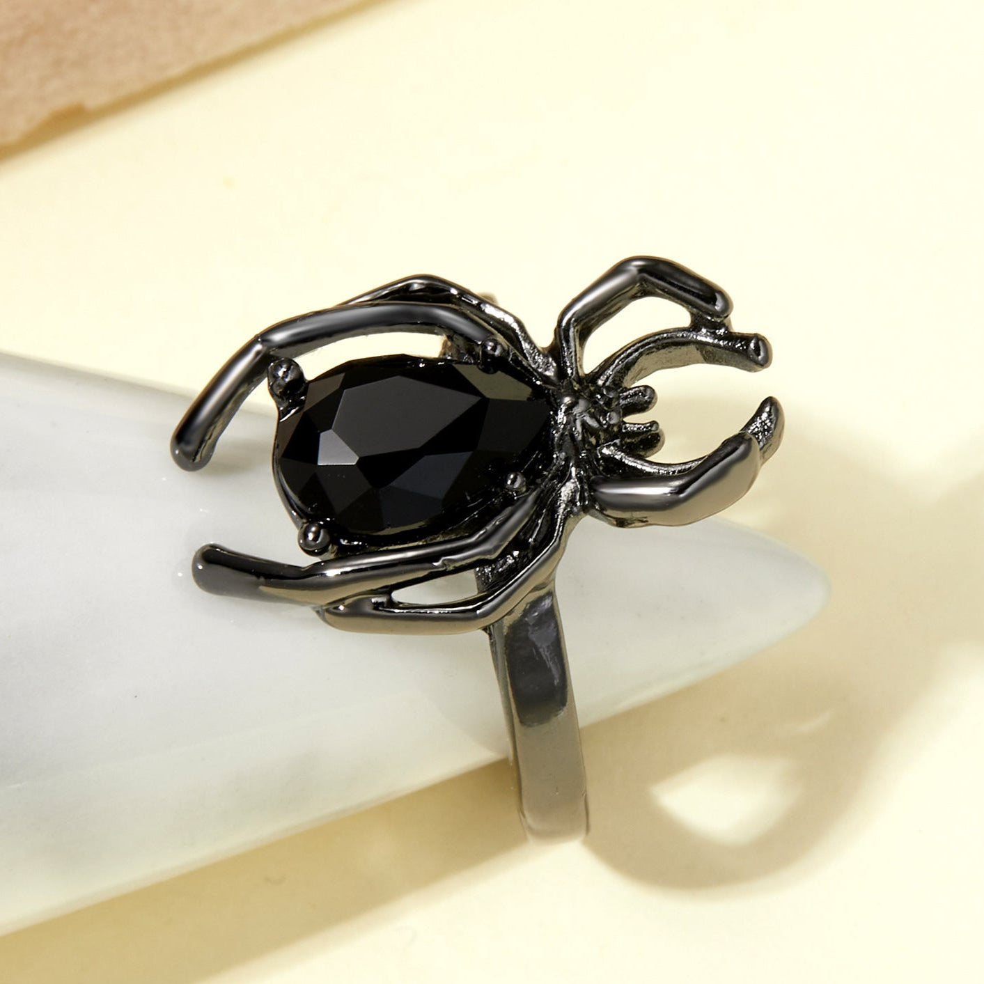 goth Black Spider Ring
