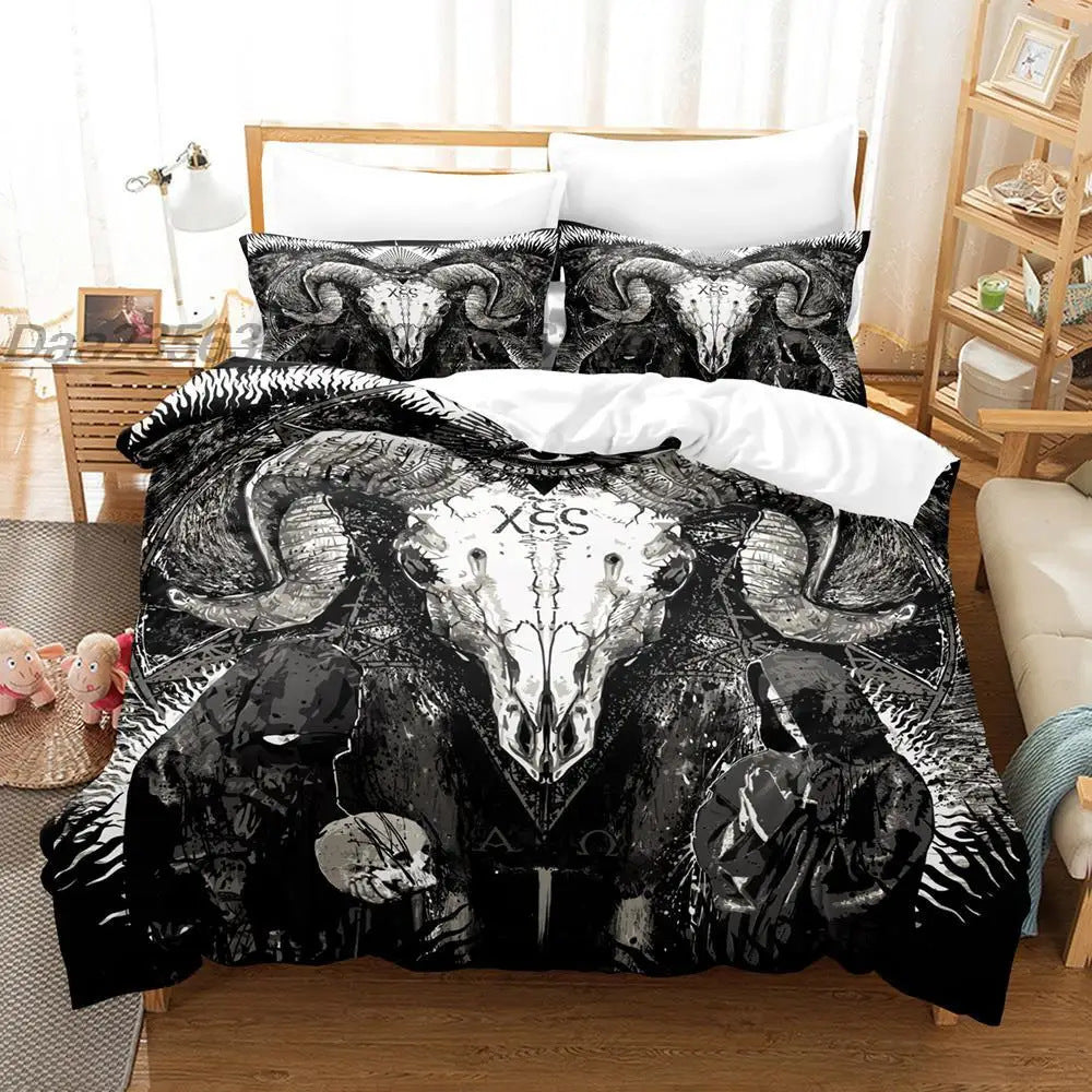 goth Demon Goat Bed Set