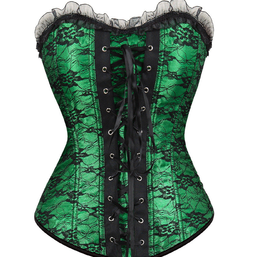 goth Green Overbust Corset Top