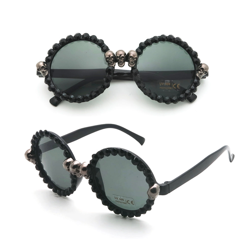 Round Skull Sunglasses goth