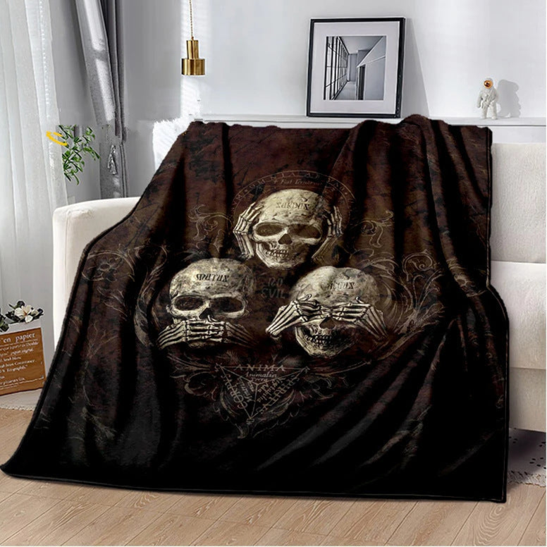 Skull Brown Steampunk throw Blanket