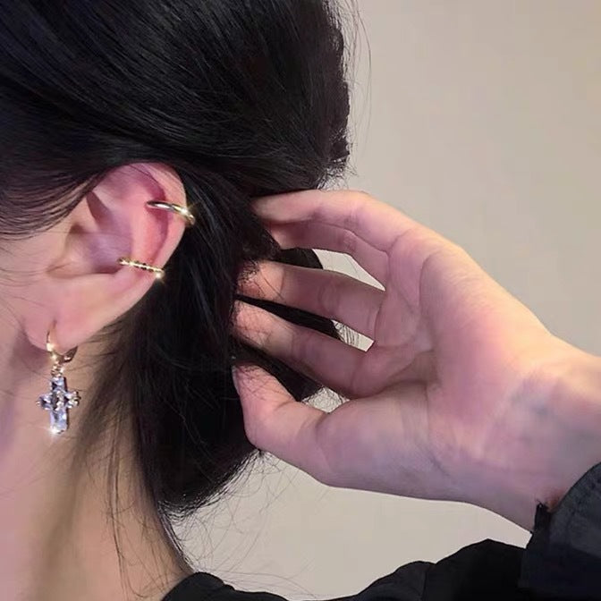 Small Transparent Cross Earrings