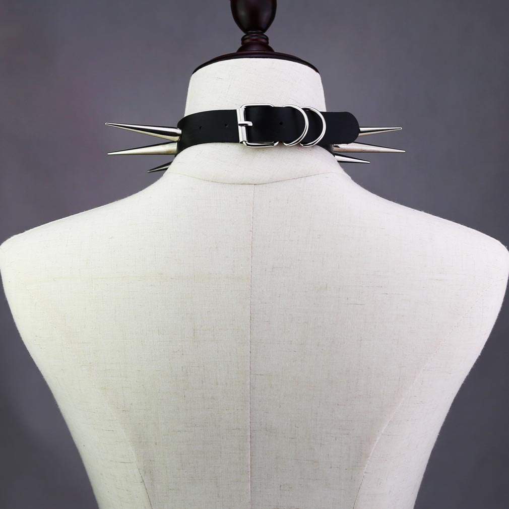 goth Spike Leather Collar