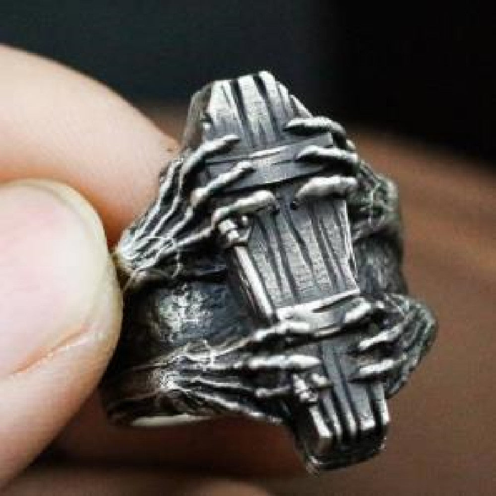 goth Spooky Coffin Ring Mens