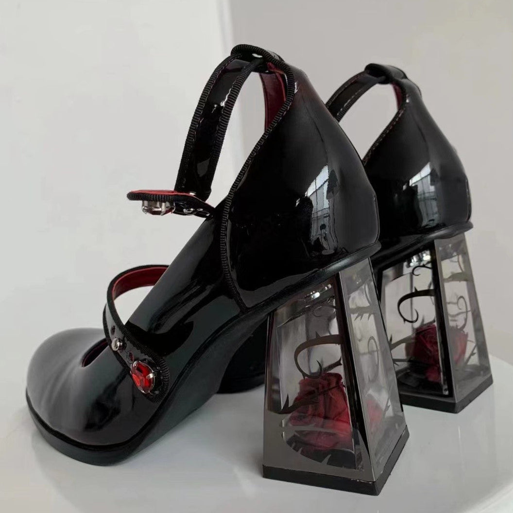 Transparent Heel Forever Rose Heels goth
