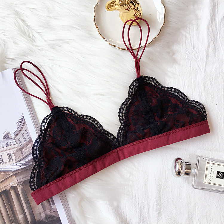 goth Vampire Bralette Black Red Lace