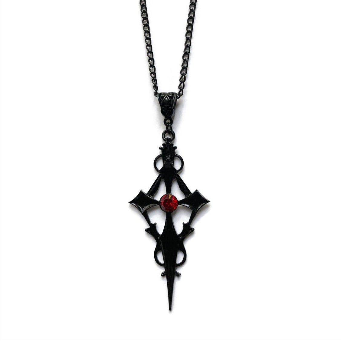 goth Vampire Cross Necklace