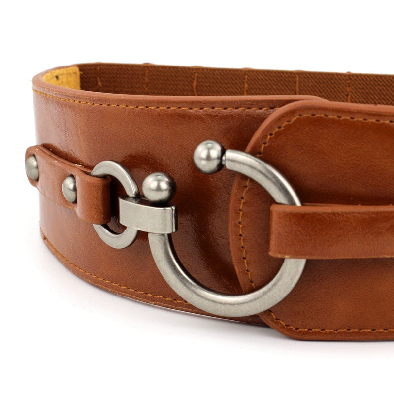 ogthic Wide Leather Sexy Goth Belt for Women