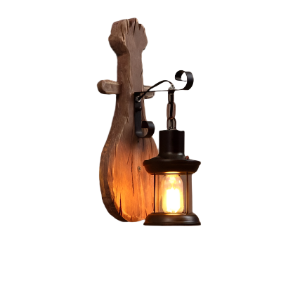 goth Wooden Simulation Candle Wall Lamp