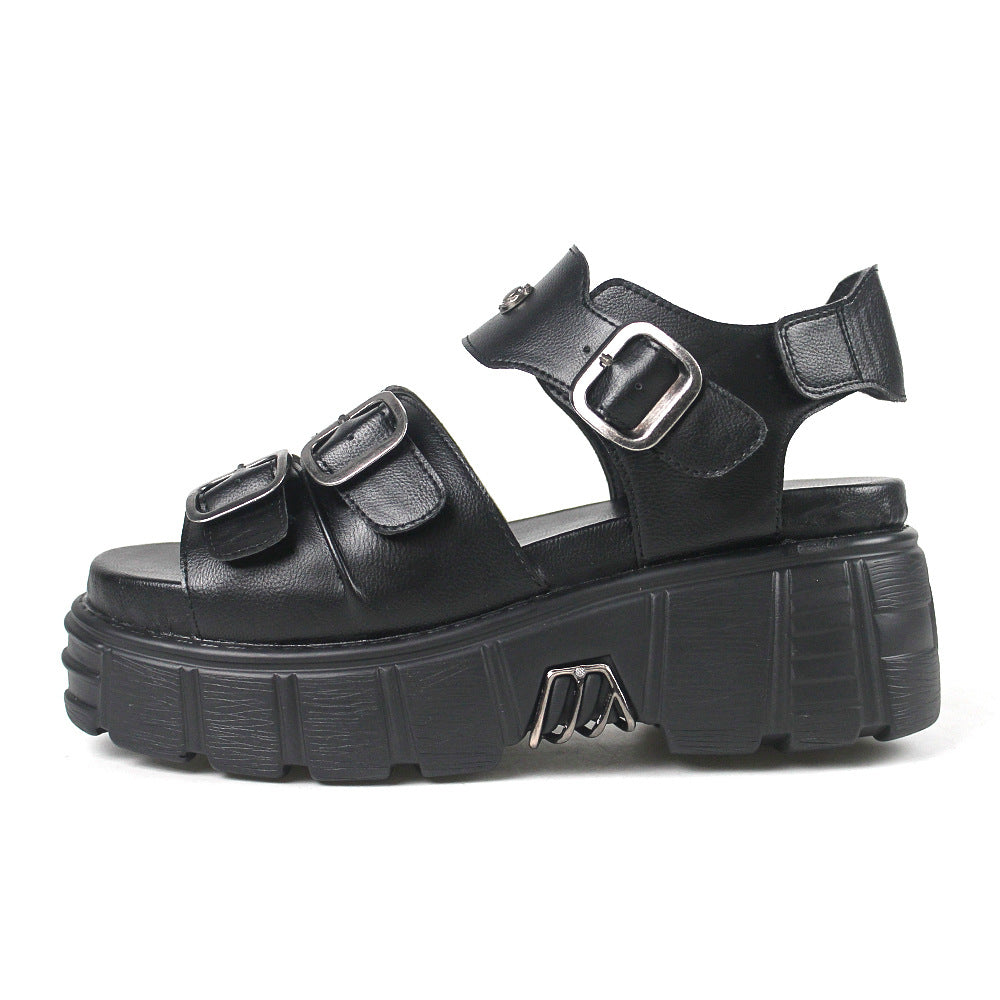 gothic Black Womens Platform Sandals