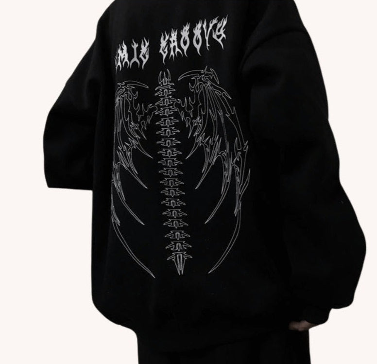 gothic Skeleton Wings Hoodie