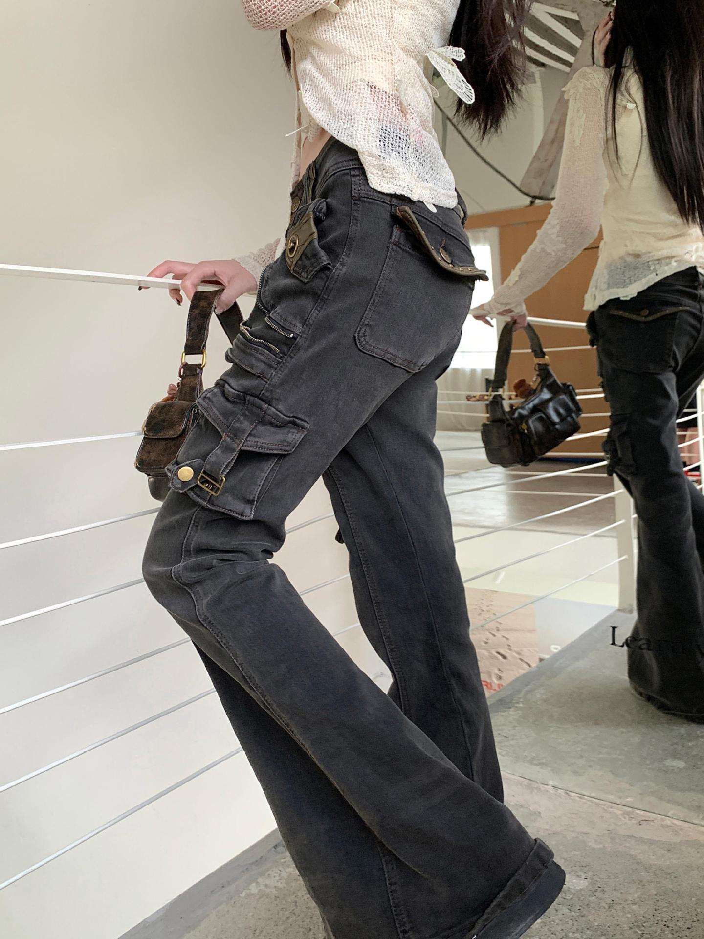 gray Faded Alternative Flared Jeans