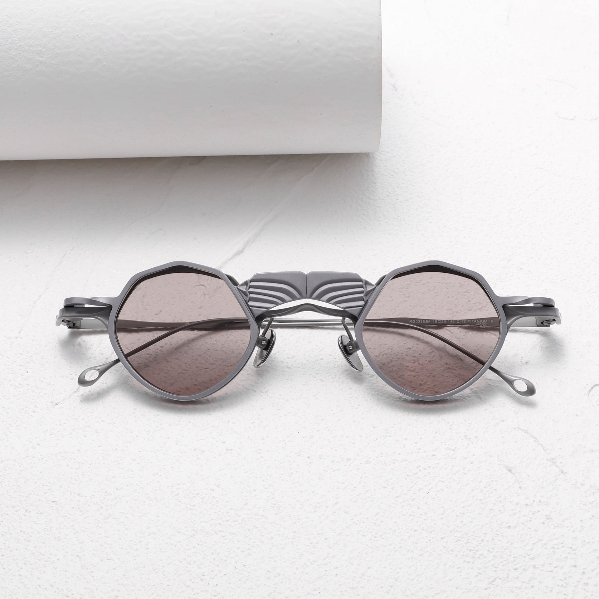 gray Goth Small Round Frame Sunglasses