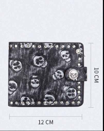 gray Gothic Skull Wallet