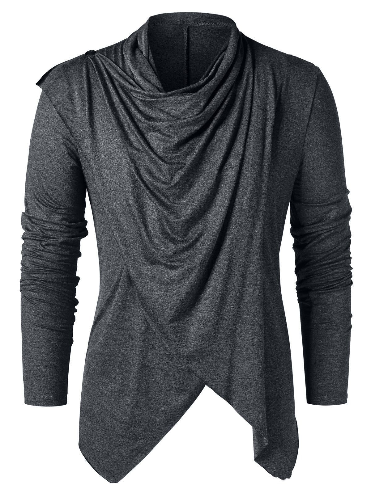 gray Mens Gothic Cardigan Blouse