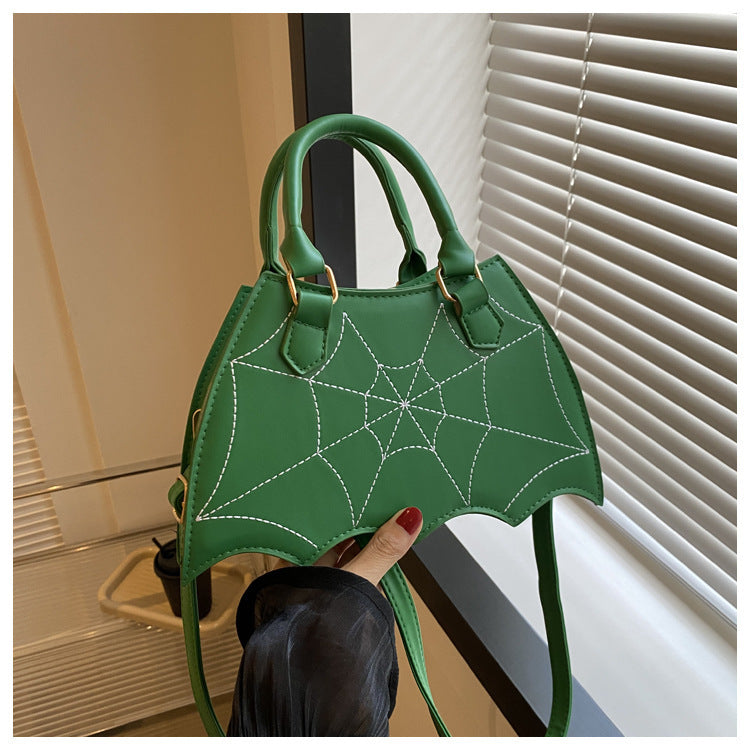 green Goth Bat Spider Web Purse
