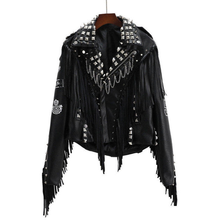 grunge Black Leather Punk Goth Jacket