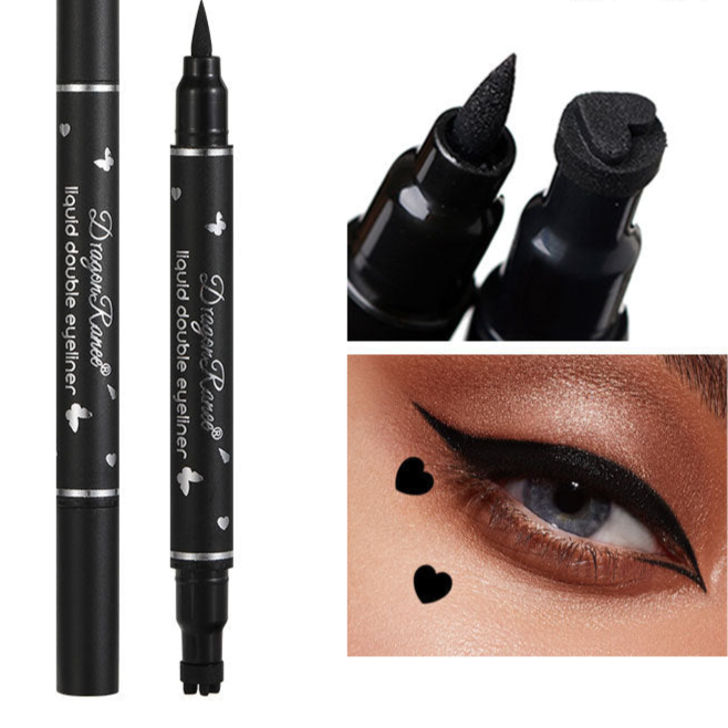 Heart Stamp Eyeliner Pen Double Headed Black