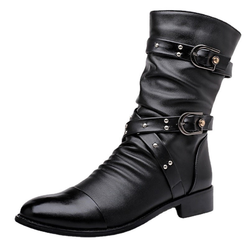 high Black Pirate Boots for Men