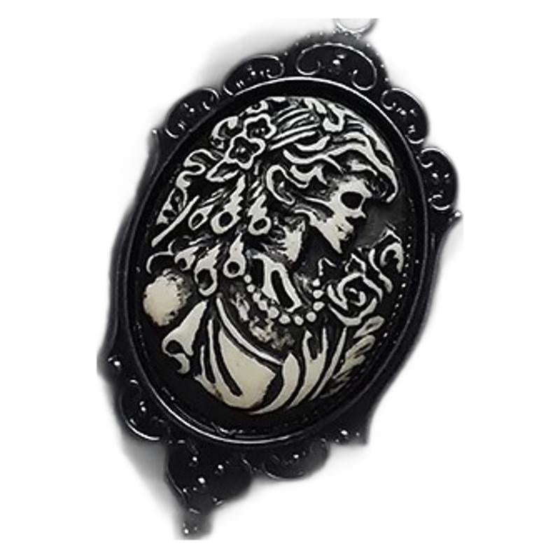 large Black Gothic Skeleton Necklace