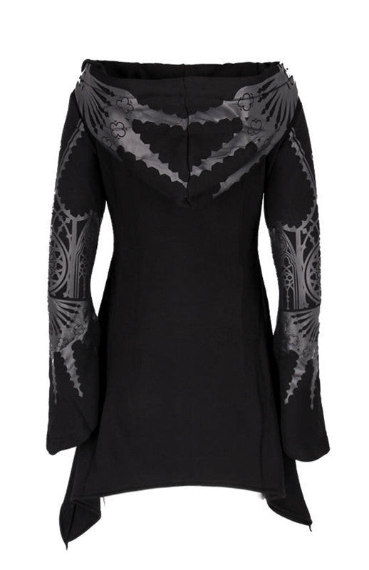 large hood Long Gothic Hooded Jacket