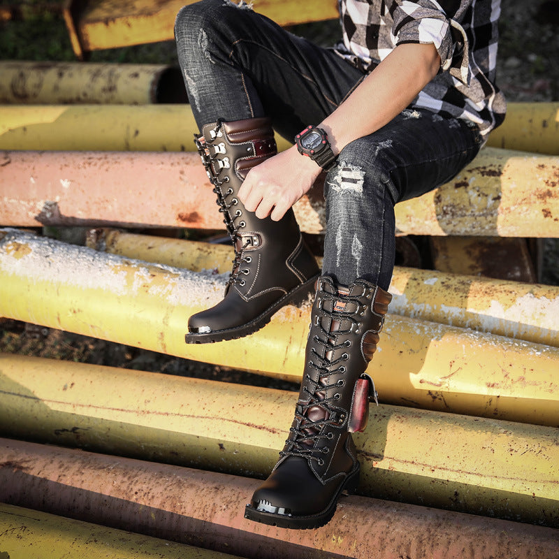 leather Steampunk Boots for Men