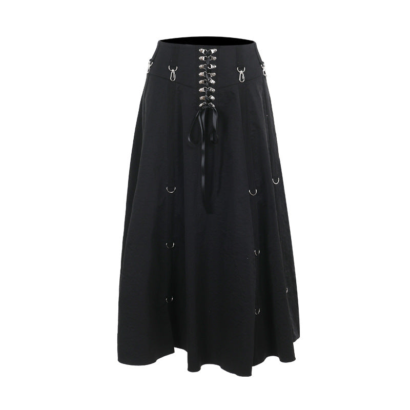 lace up Goth Maxi Skirt with Hooks