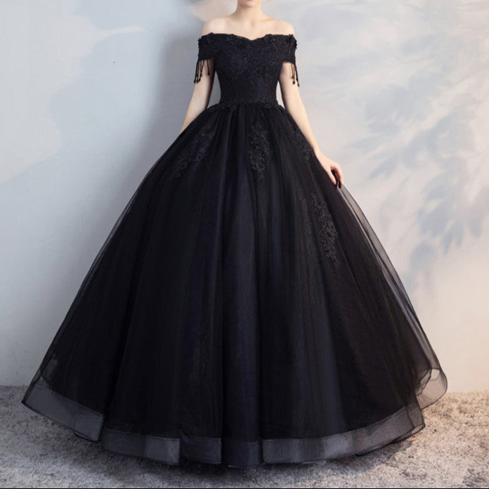 long Gothic Formal Dress with Puffy Skirt