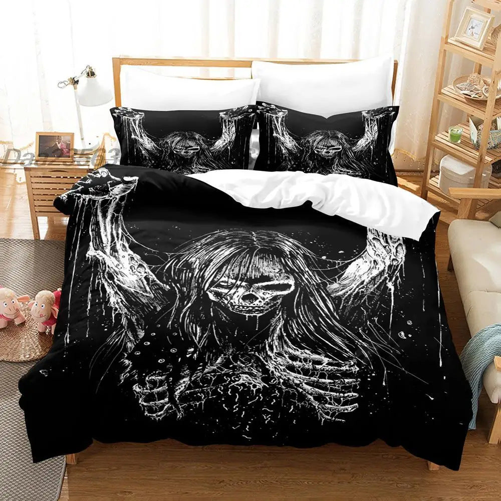 long hair skeleton Skeletal Punk Bed Set