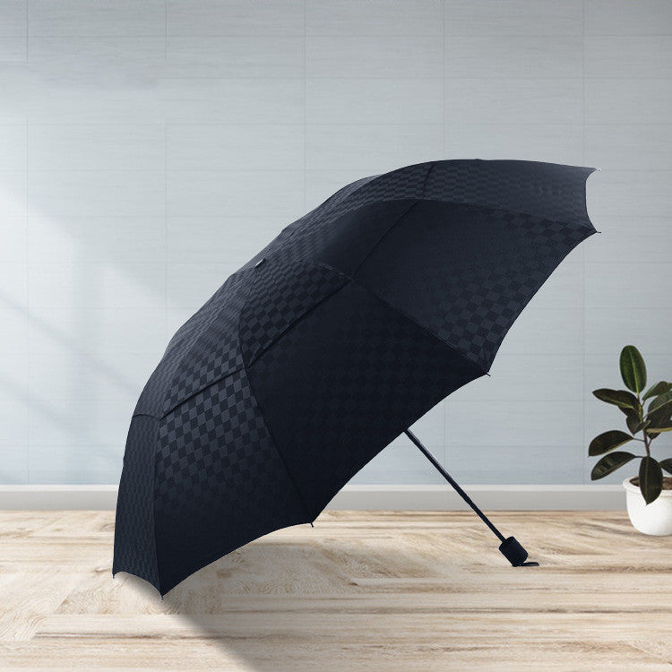 Plaid Black Goth Umbrella womens