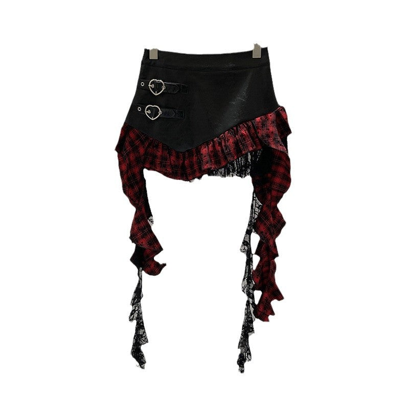 mini Asymmetric Ruffled Alt Skirt punk