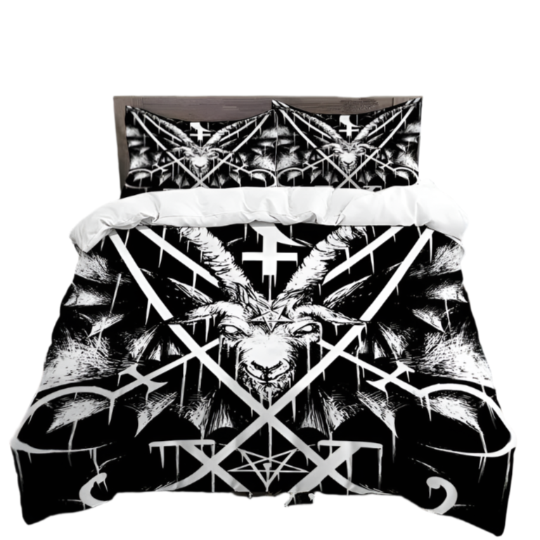 black and white Occult Bed Comforter Set duvet cover set