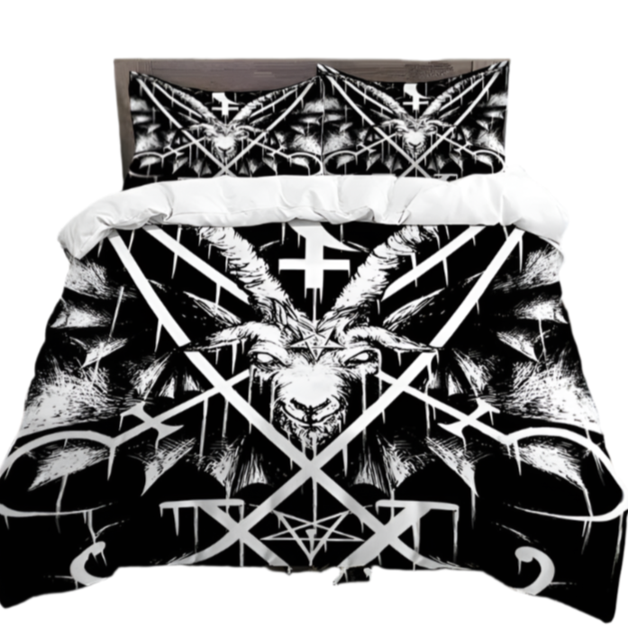 goat sheep horns Occult Bed Comforter Set