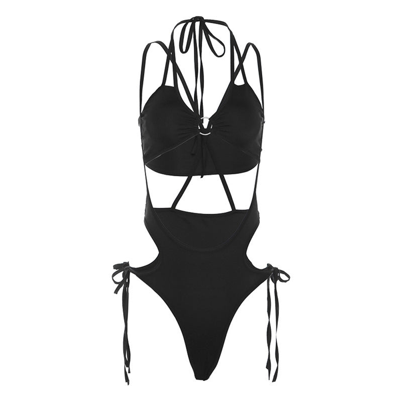 one piece black Gothic Swimwear Piece for Women bikini