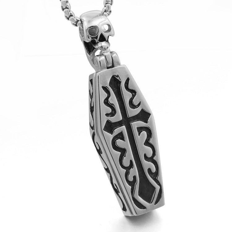 openable coffin Gothic Skeleton Necklace