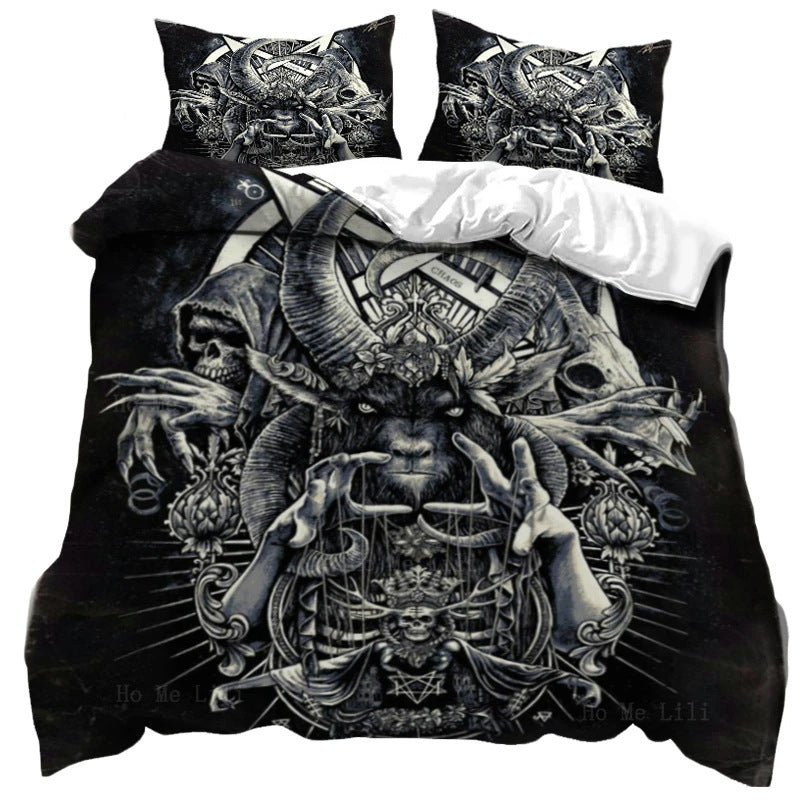 panas Pan God Goat Bedspread Set demon god