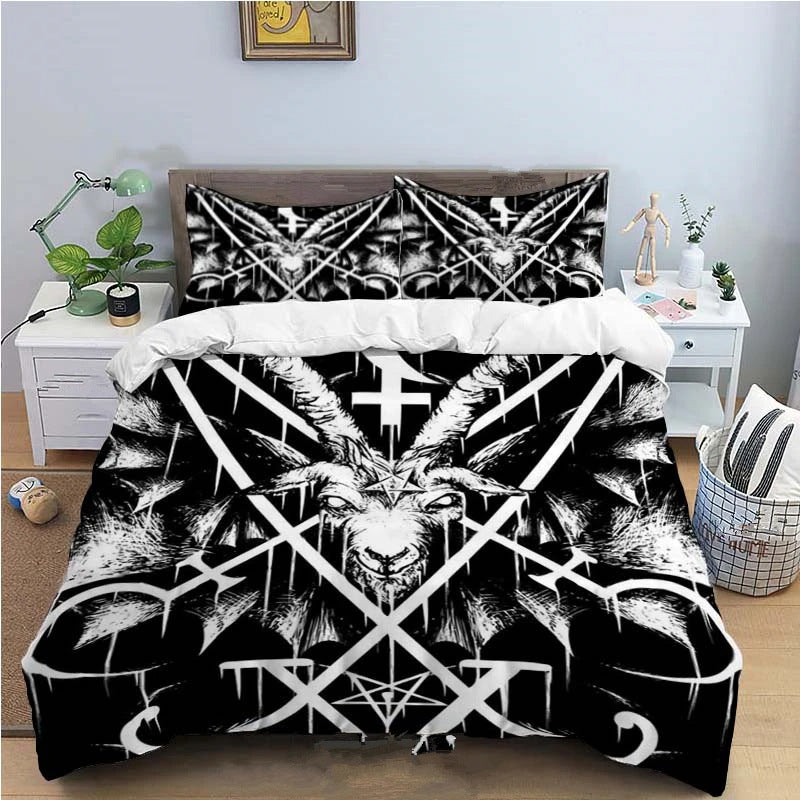 pentagram goat demon satan Occult Bed Comforter Set