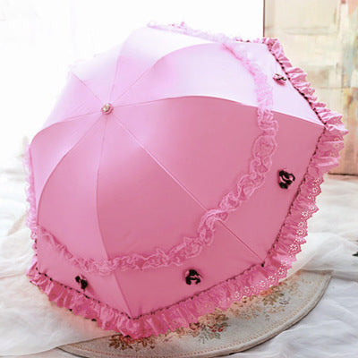 Pink Goth Lace Parasol large