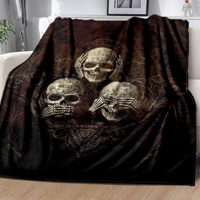 pirate Skull Brown Steampunk Blanket